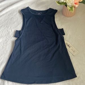 NWT Form + Focus Navy Tank Top Size S/M Cute Side Cut Out